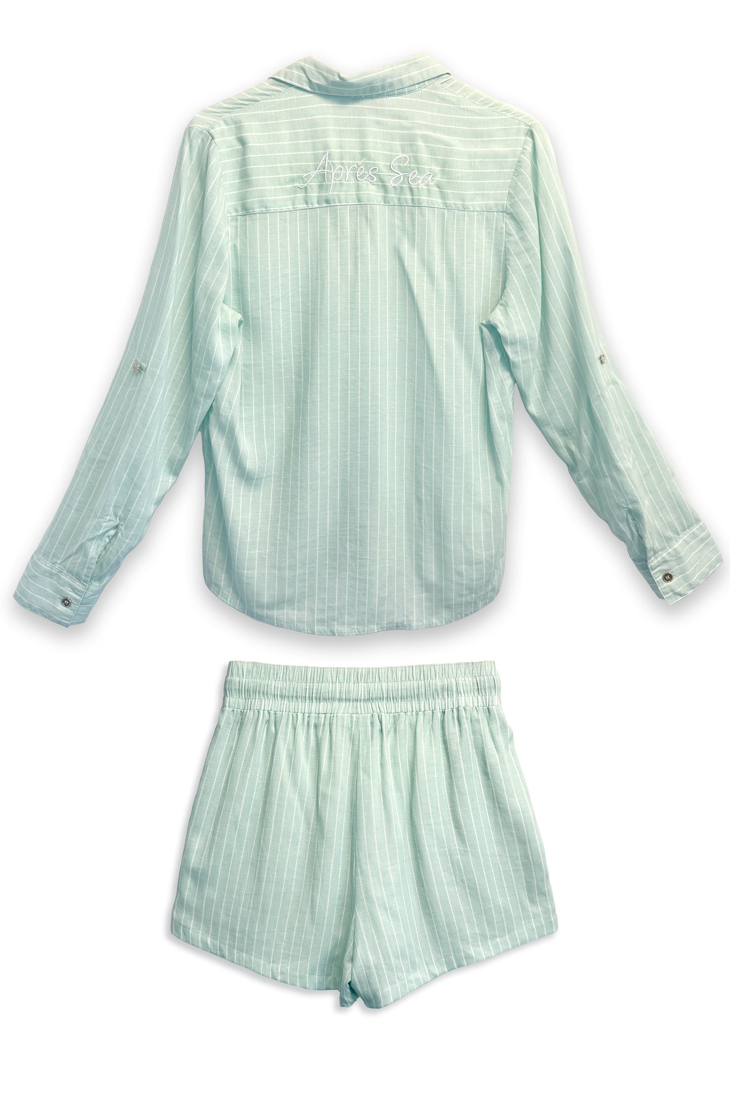 Women's Aprés Sea Buttondown Shirt | Mint Stripe